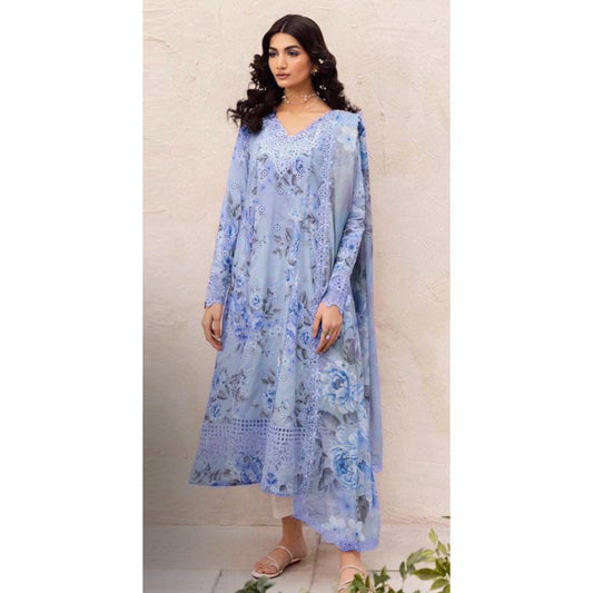 LIGHT BLUE CHICKEN KARI LAWN - SR FABRICS