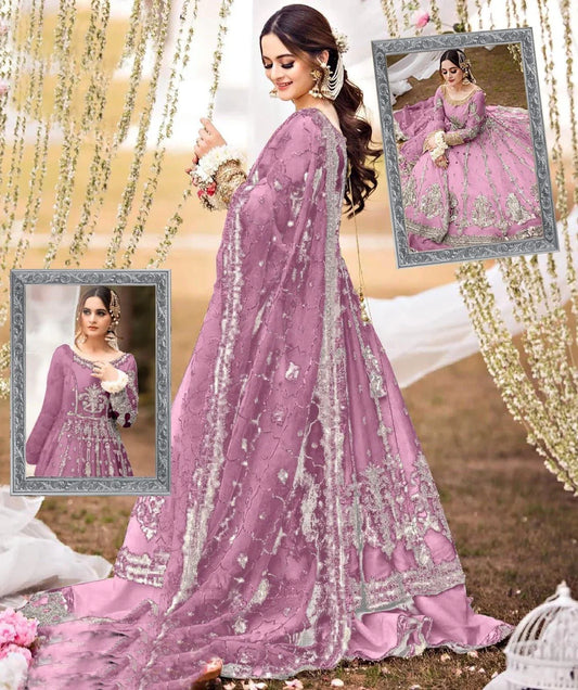 LIGHT PURPLE NET MAKSI - SR FABRICS