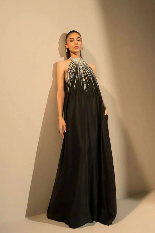 LULUSAR BLACK RAW SILK - SR FABRICS