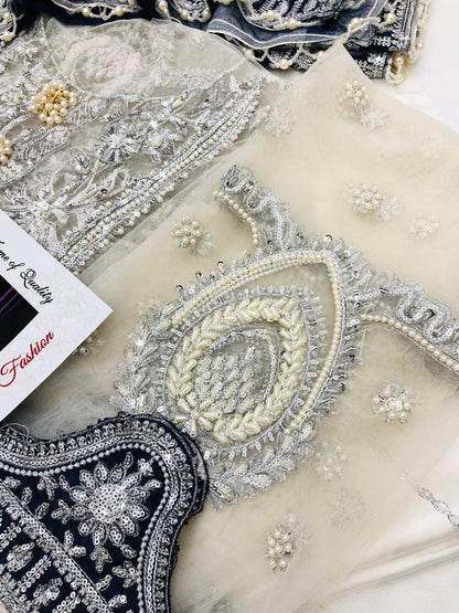 (M N M) WHITE AND BLUE - SR FABRICS