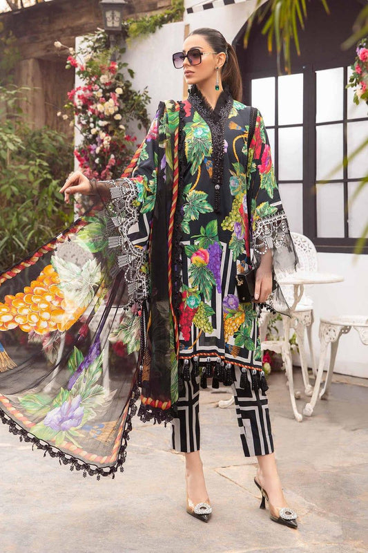 MARIA B BLACK DIGITAL LAWN - SR FABRICS