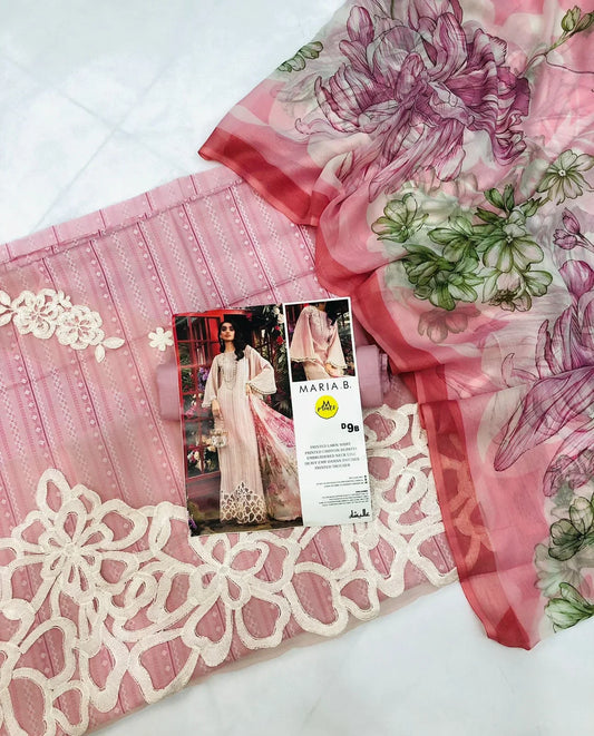 MARIA B PINK CUTWORK - SR FABRICS