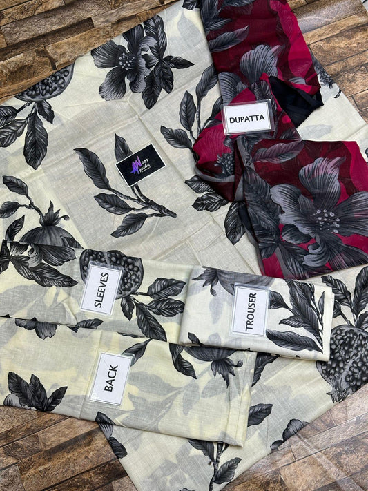 MB ANAR PRINTED LAWN - SR FABRICS