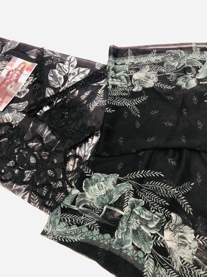 MB B - BLACK DIGITAL LAWN - SR FABRICS