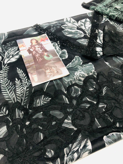 MB B - BLACK DIGITAL LAWN - SR FABRICS