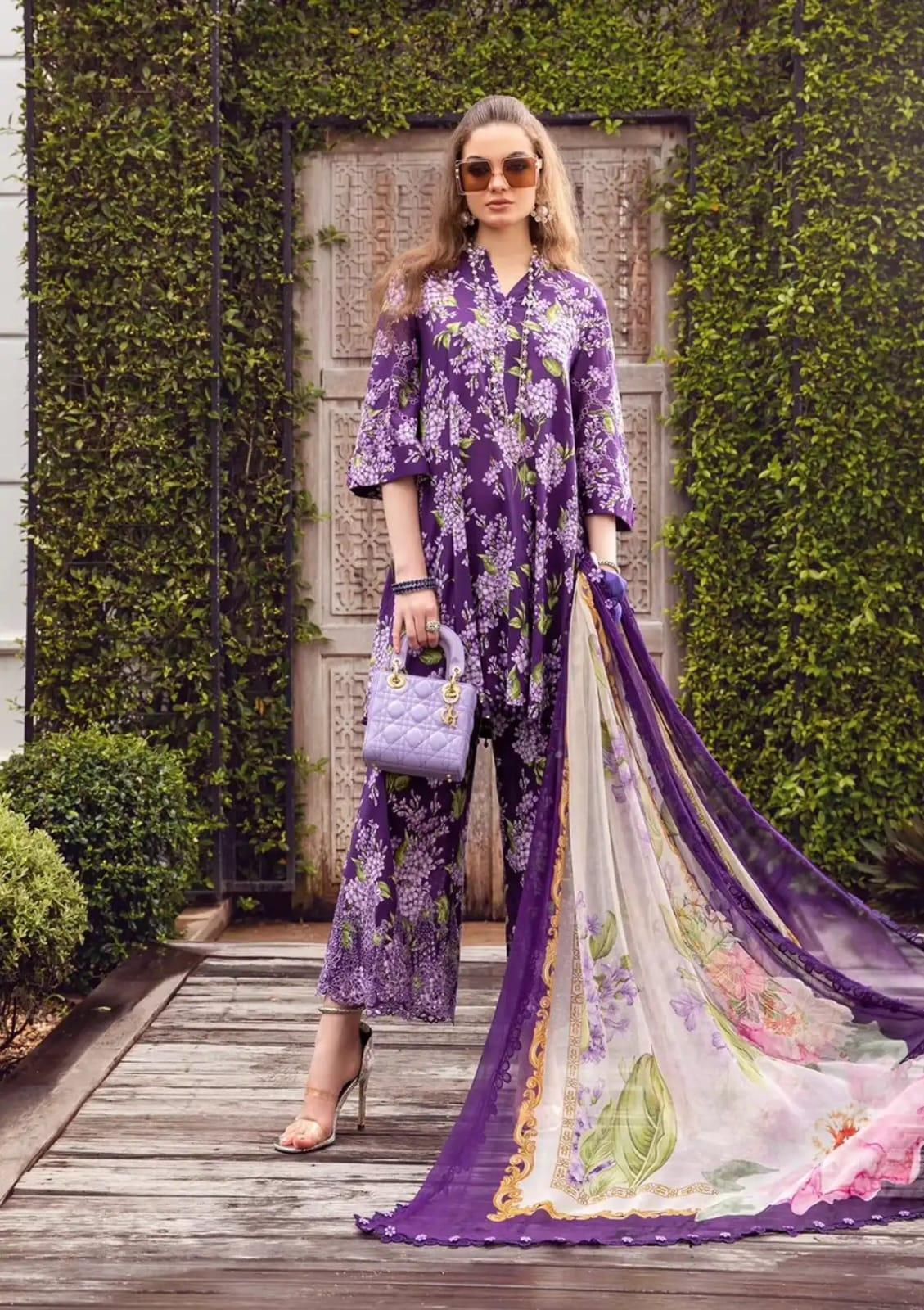 MB B - PURPLE CHICKEN KARI LAWN - SR FABRICS
