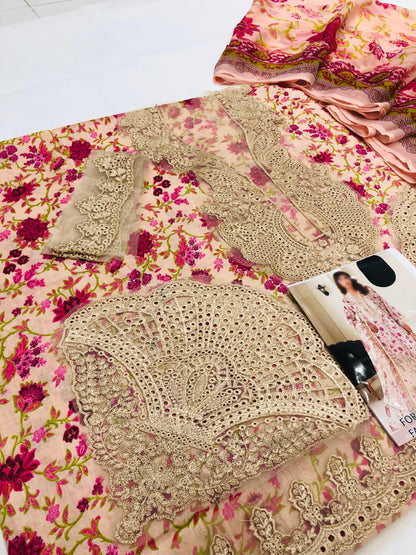 MB BABY PEACH LUXURY LAWN - SR FABRICS