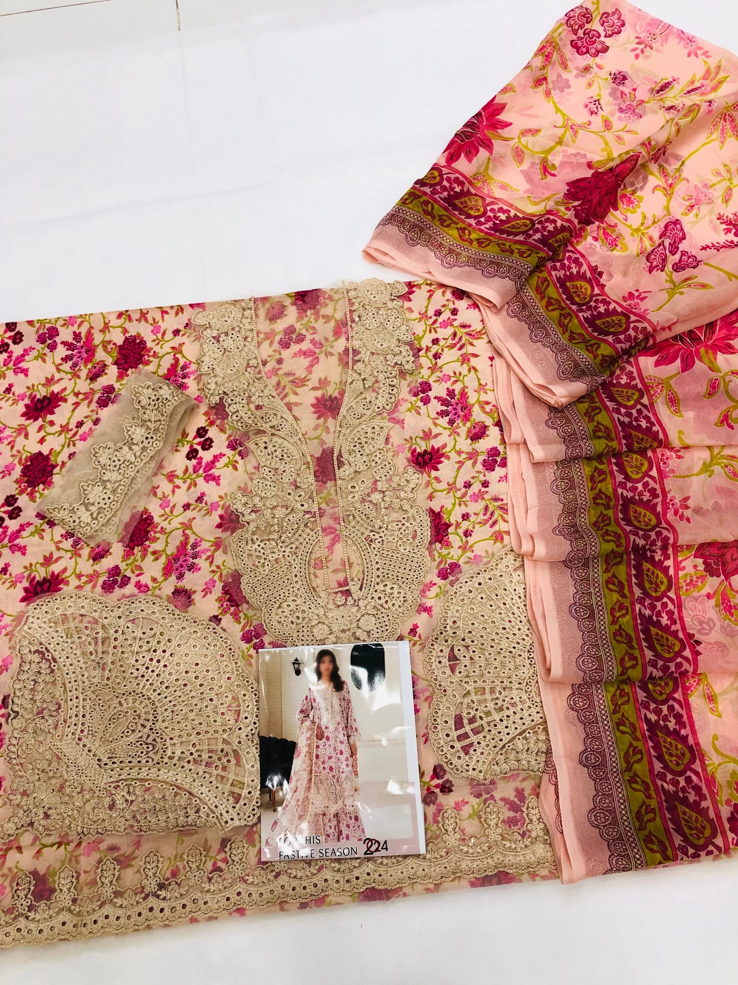 MB BABY PEACH LUXURY LAWN - SR FABRICS