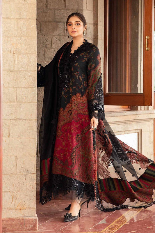 MB BLACK RED DIGITAL LAWN - SR FABRICS