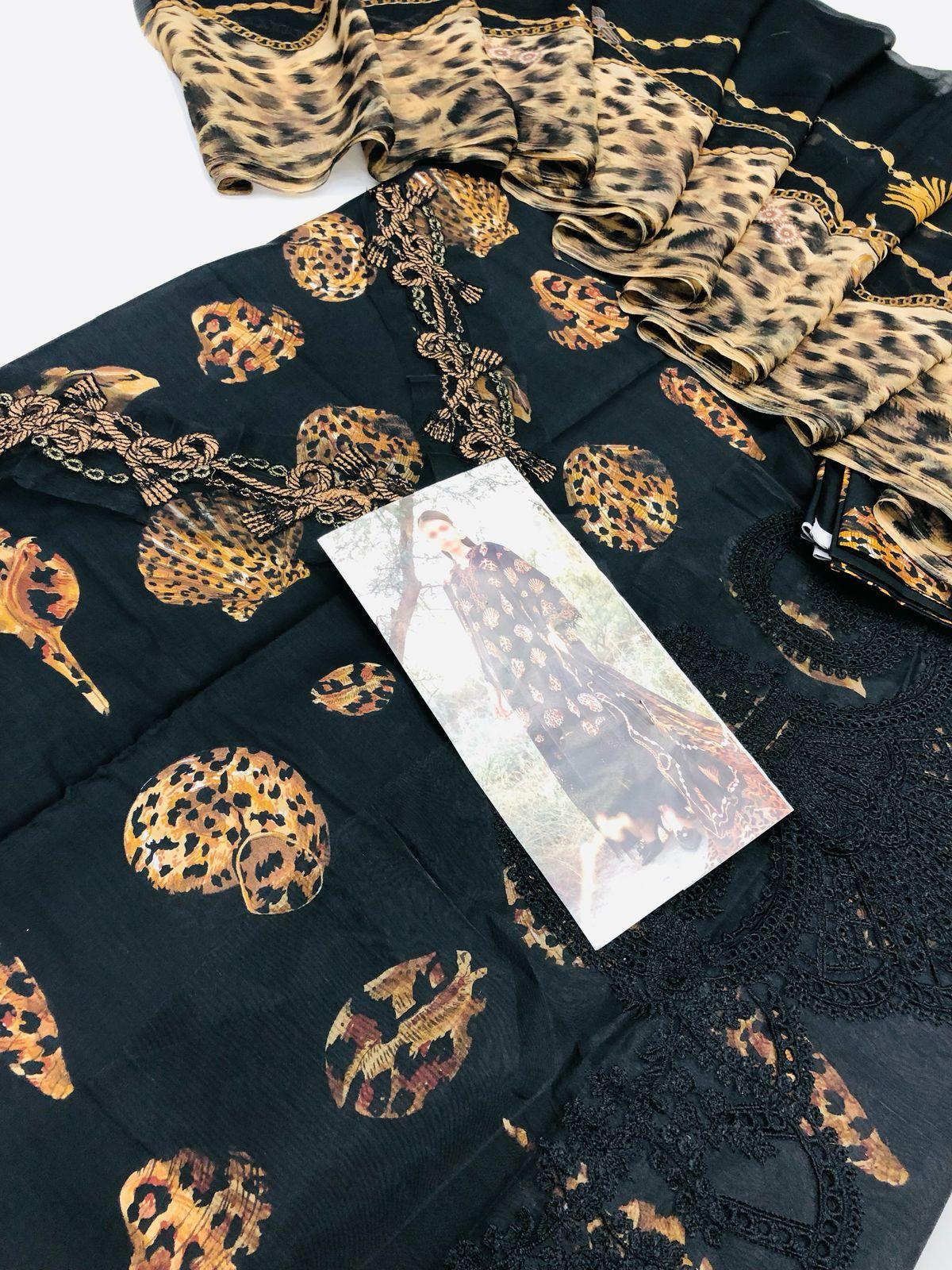 MB BLACK SHELLS DIGITAL LAWN - SR FABRICS