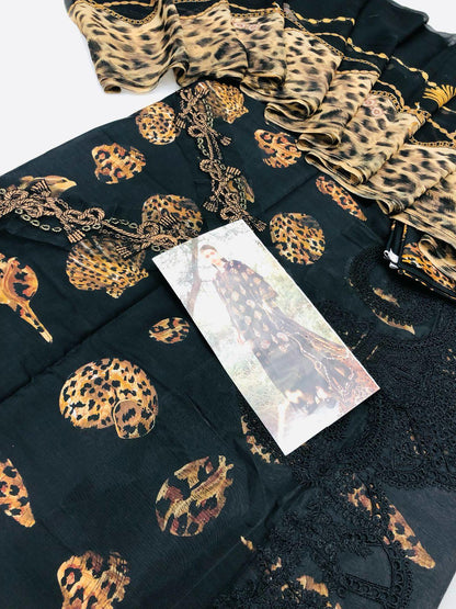 MB BLACK SHELLS DIGITAL LAWN - SR FABRICS