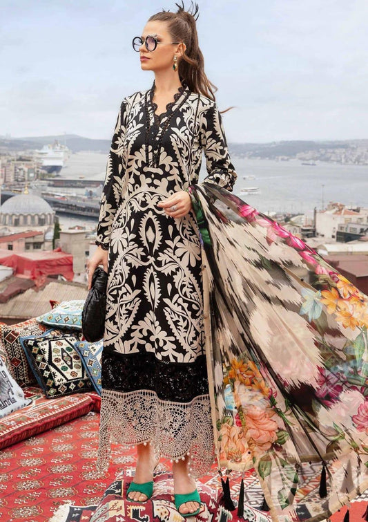 MB BLACK ZEBRA DIGITAL LAWN - SR FABRICS