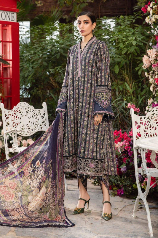MB BLUE CHUNRI LAWN - SR FABRICS