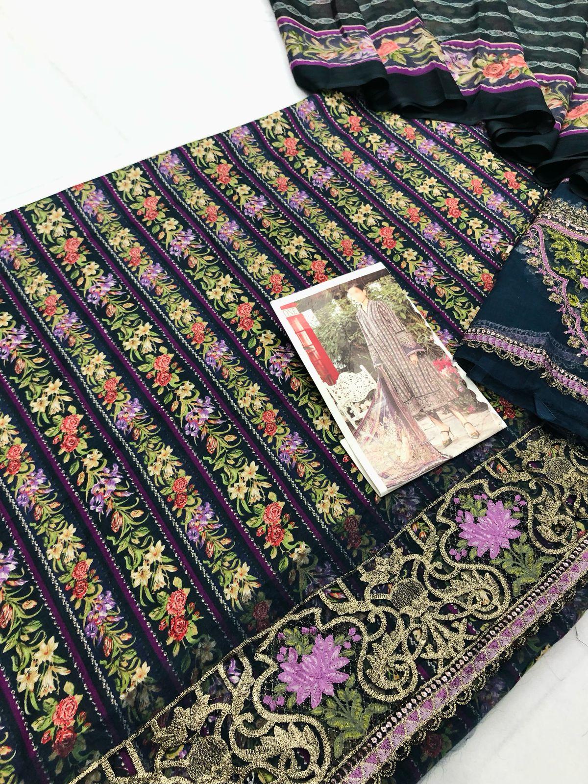 MB BLUE CHUNRI LAWN - SR FABRICS