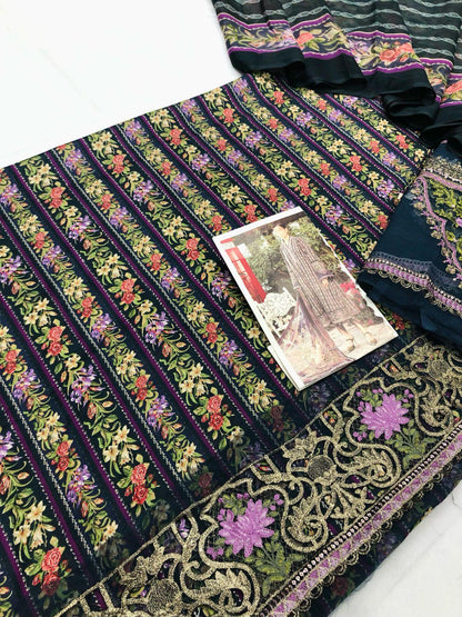 MB BLUE CHUNRI LAWN - SR FABRICS