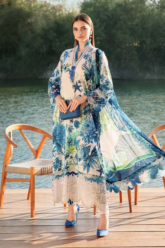 MB BLUE ROSE DIGITAL LAWN - SR FABRICS