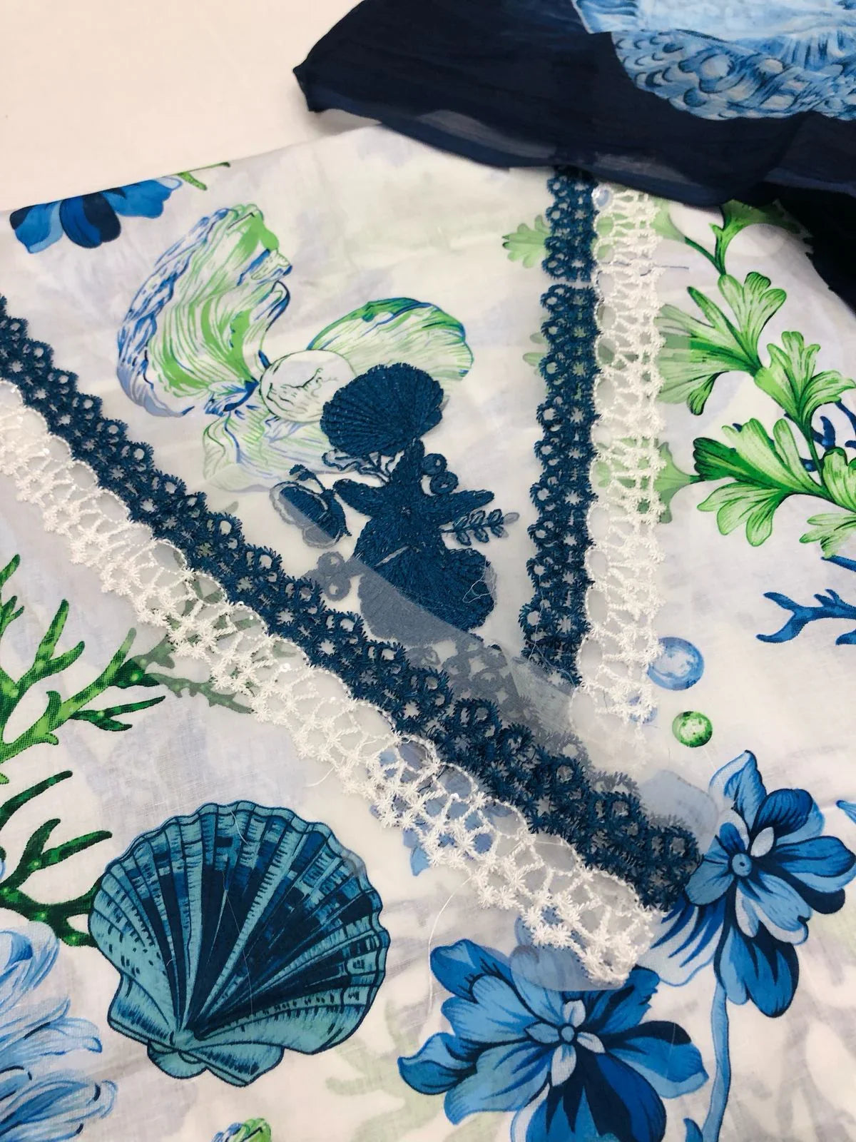 MB BLUE ROSE DIGITAL LAWN - SR FABRICS