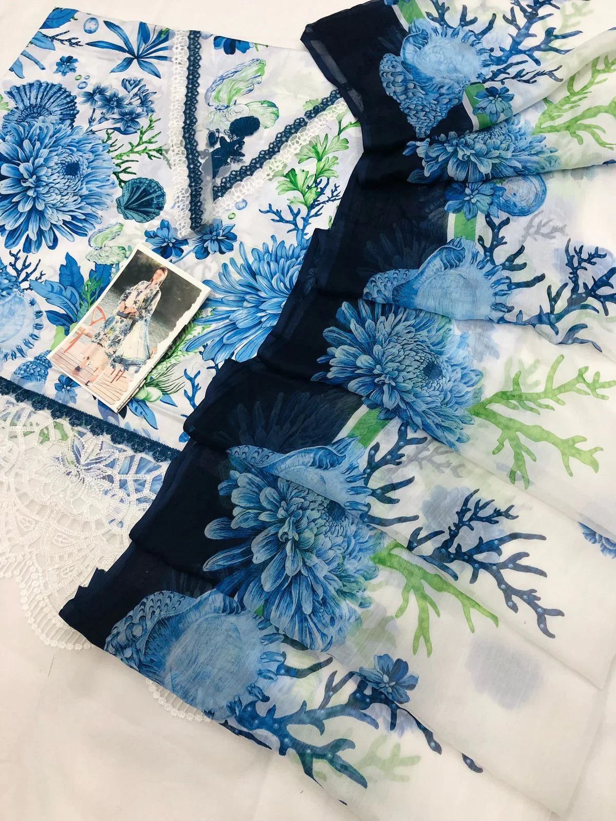 MB BLUE ROSE DIGITAL LAWN - SR FABRICS