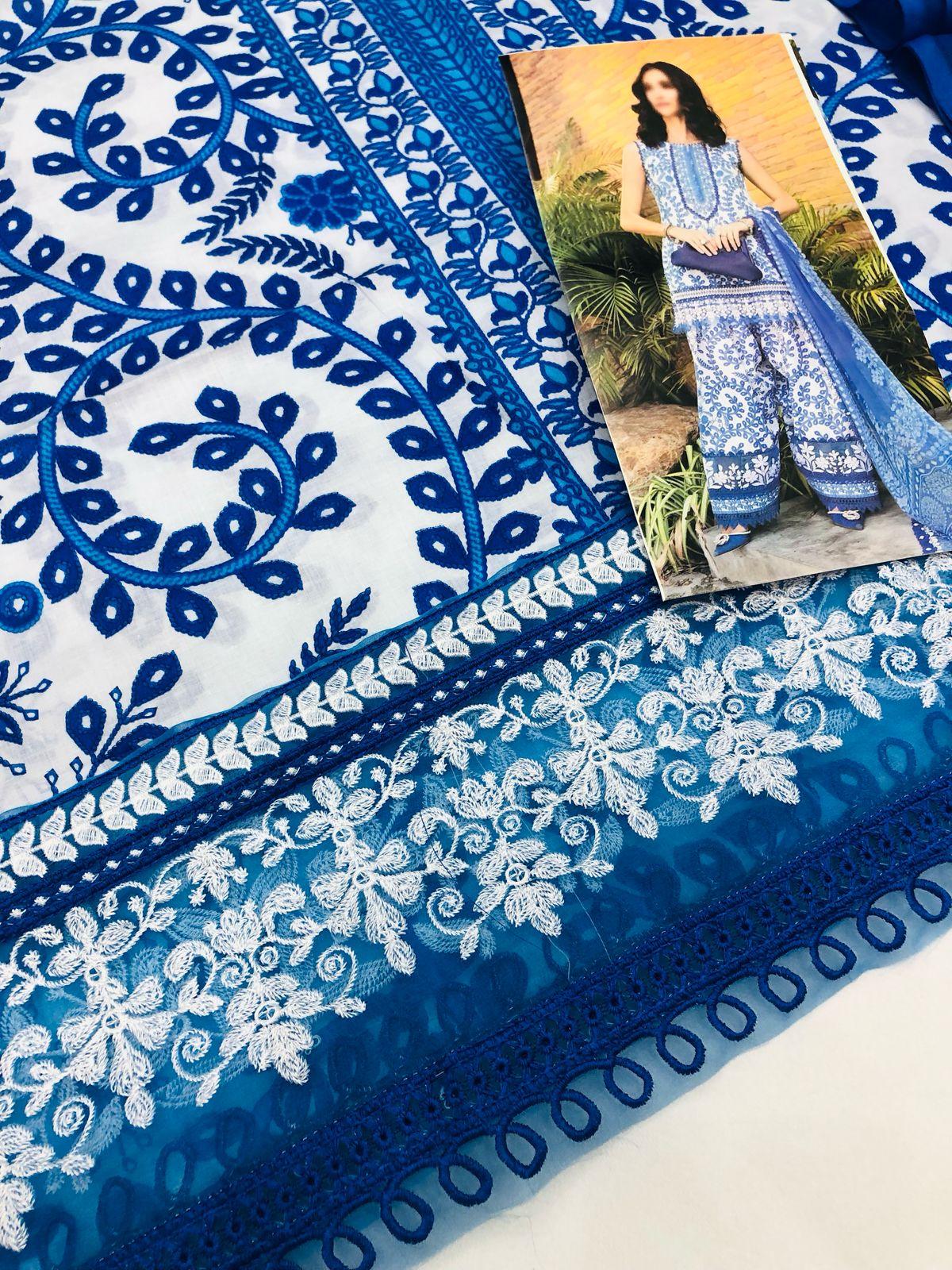 MB BLUE SNAKE DIGITAL LAWN - SR FABRICS