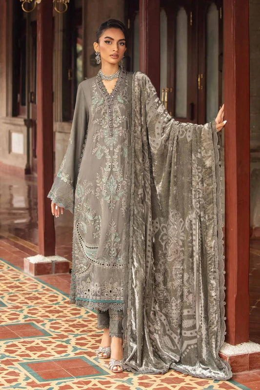 MB CHARCOAL GREY LAWN - SR FABRICS