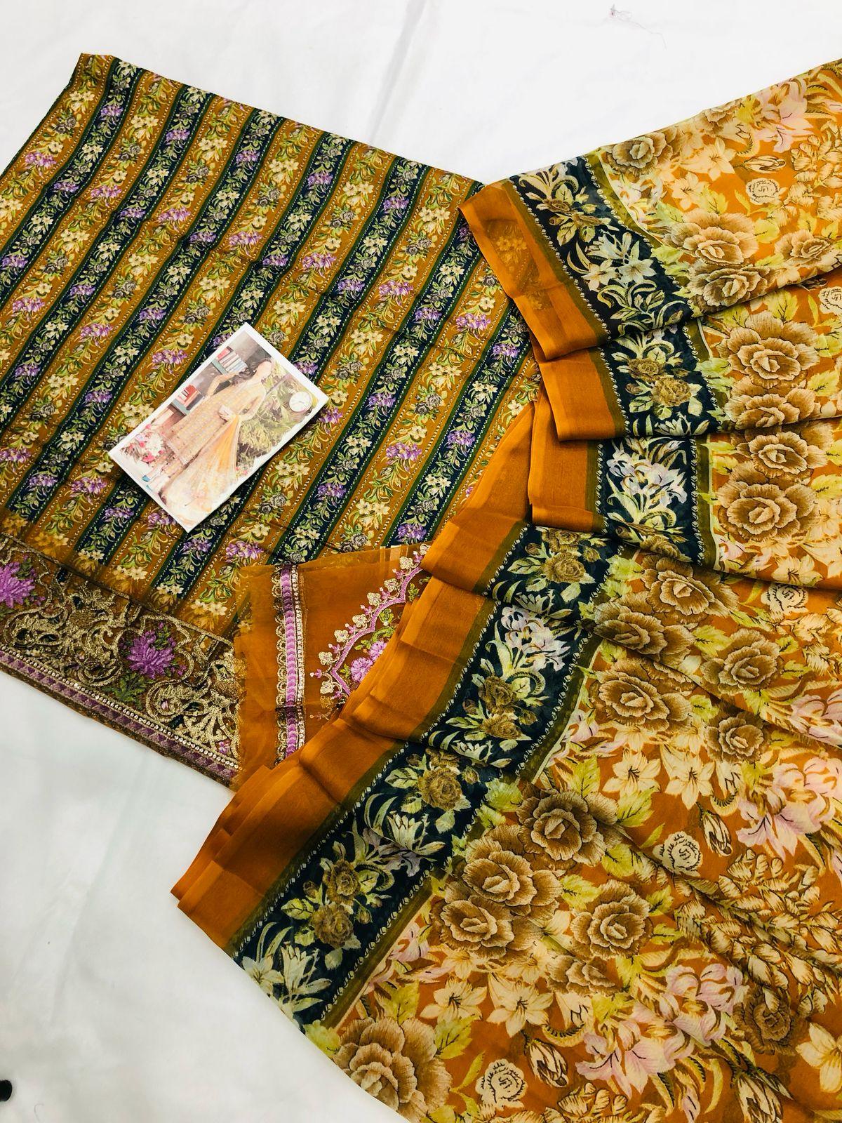 MB COPPER CHUNRI LAWN - SR FABRICS