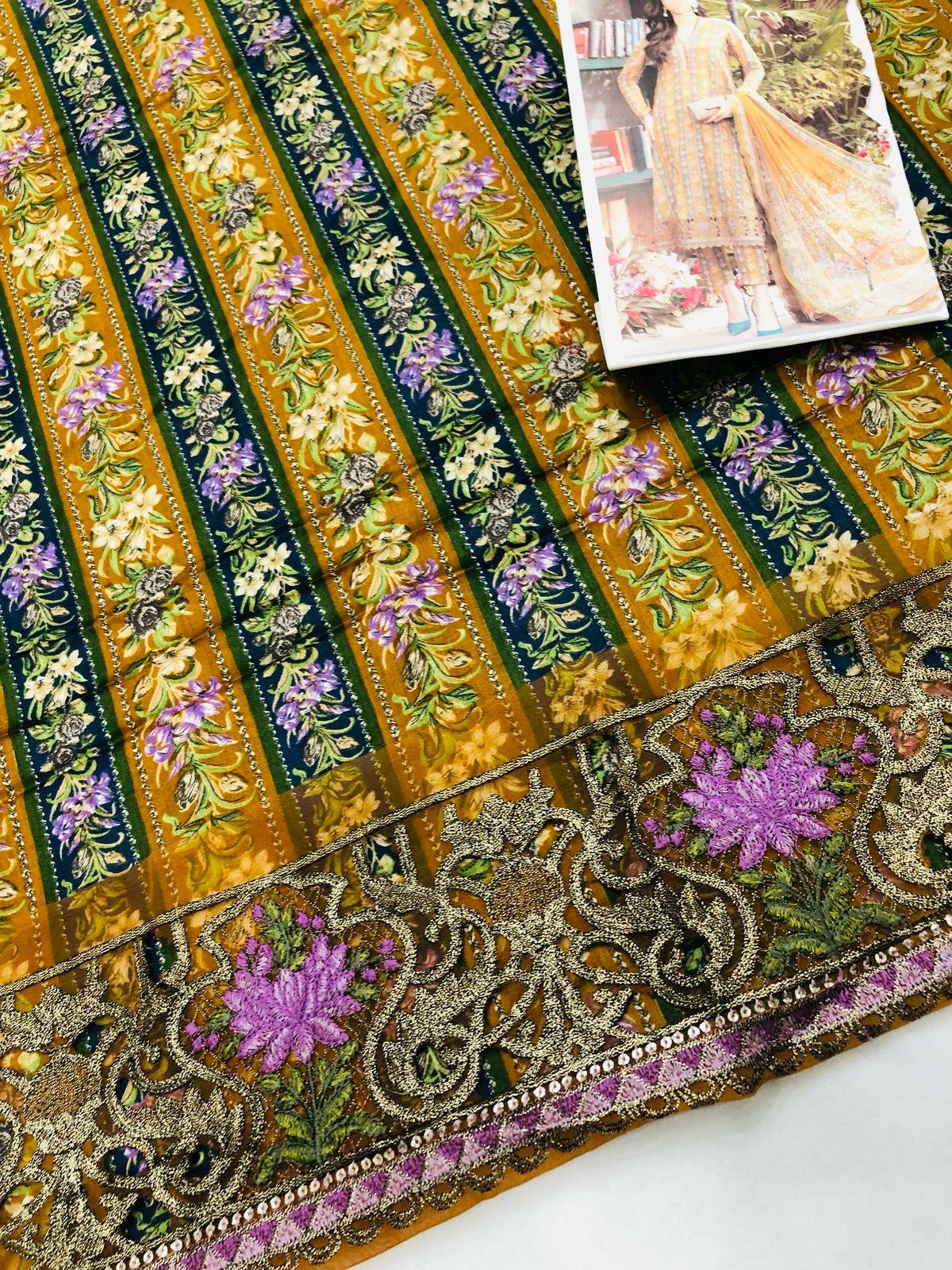 MB COPPER CHUNRI LAWN - SR FABRICS