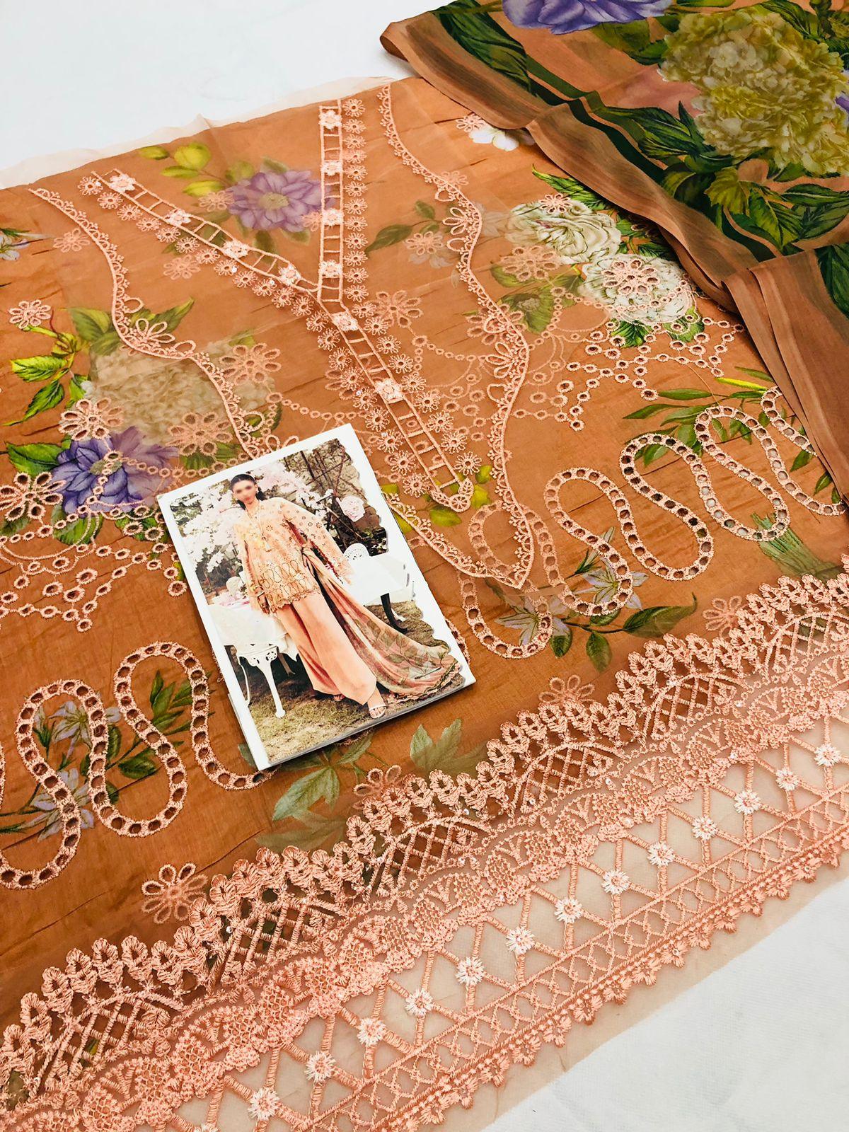 MB D - PEACH CHICKEN KARI LAWN - SR FABRICS