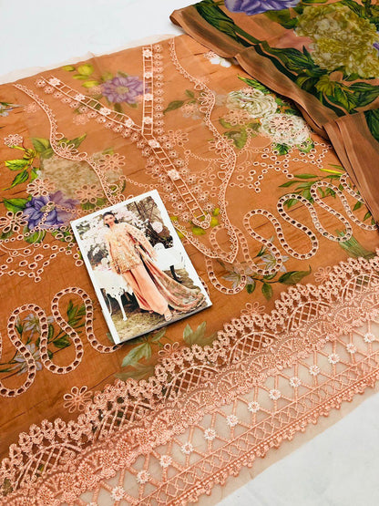 MB D - PEACH CHICKEN KARI LAWN - SR FABRICS