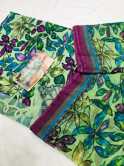 MB G - LEAVES DIGITAL LAWN - SR FABRICS