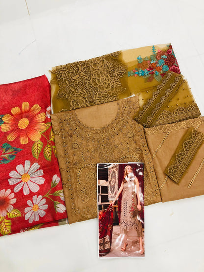 MB GOLD CHICKEN KARI LAWN - SR FABRICS