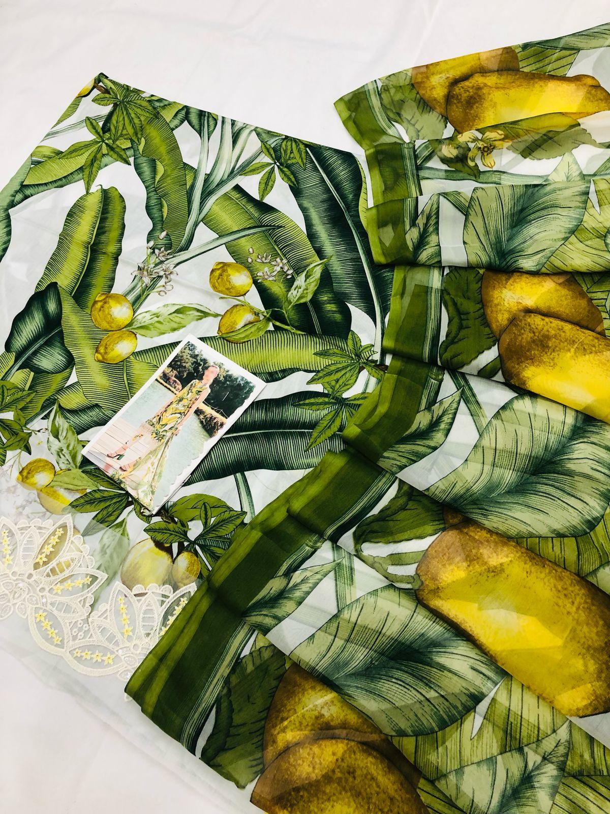 MB GREEN LEMON DIGITAL LAWN - SR FABRICS