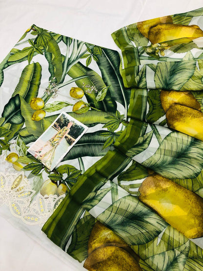 MB GREEN LEMON DIGITAL LAWN - SR FABRICS