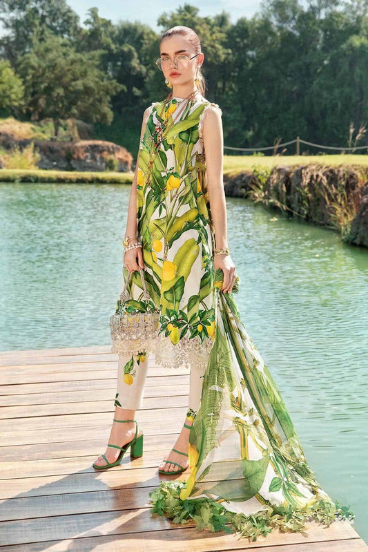 MB GREEN LEMON DIGITAL LAWN - SR FABRICS