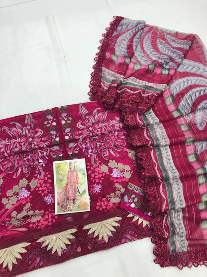 MB HOT PINK DIGITAL LAWN - SR FABRICS