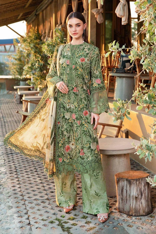MB OLIVE CHICKEN KARI LAWN - SR FABRICS