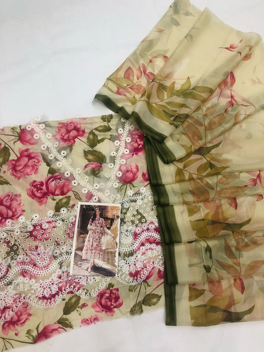 MB PINK FLOWERS CHICKEN KARI LAWN - SR FABRICS