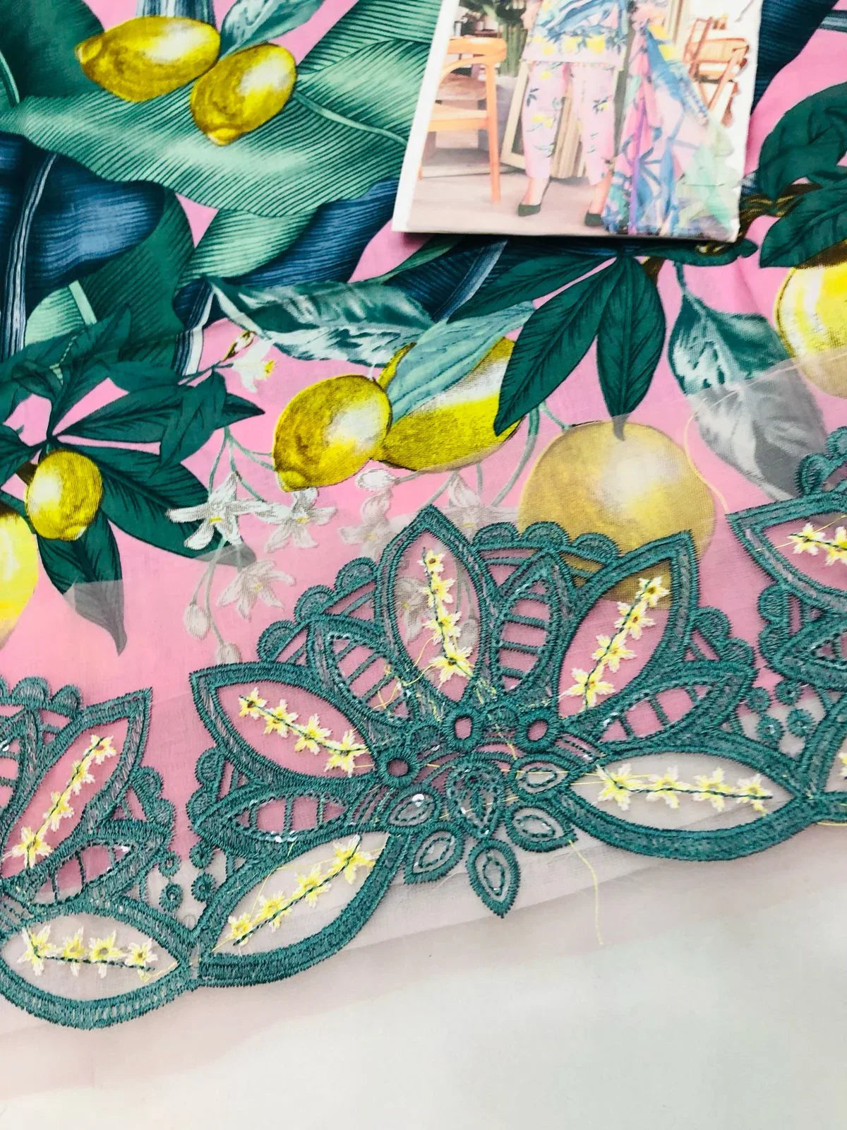 MB PINK LEMON DIGITAL LAWN - SR FABRICS