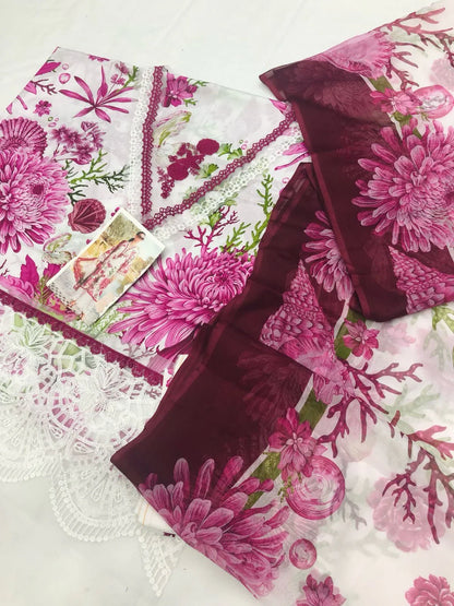 MB PINK ROSE DIGITAL LAWN - SR FABRICS