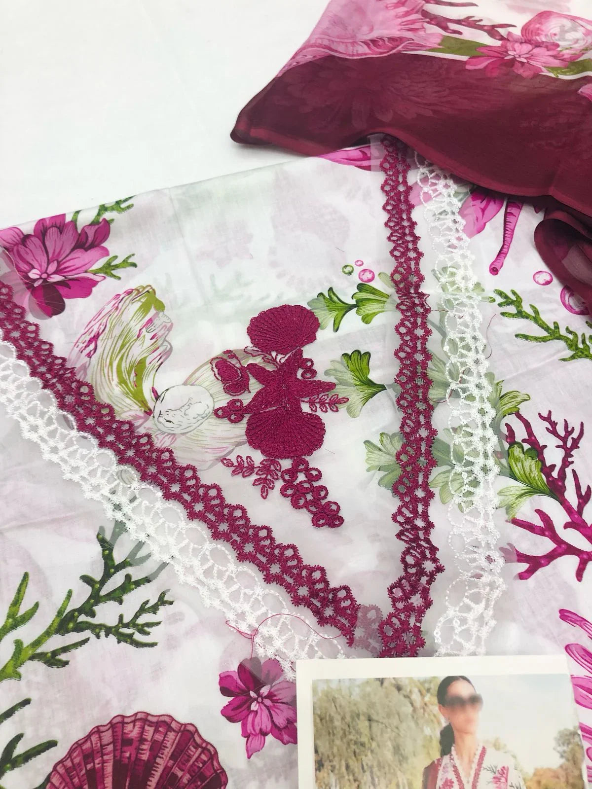 MB PINK ROSE DIGITAL LAWN - SR FABRICS