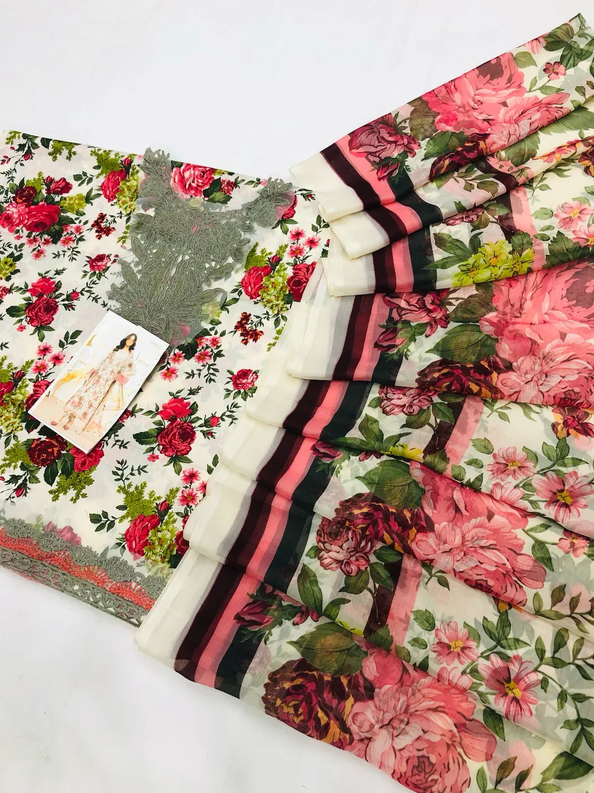 MB RED ROSE LAWN - SR FABRICS