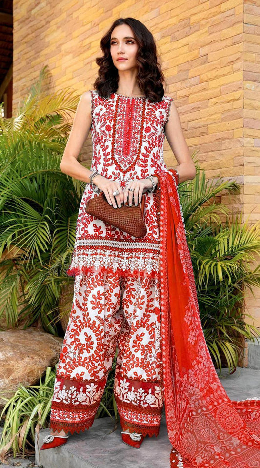 MB RED SNAKE LAWN - SR FABRICS