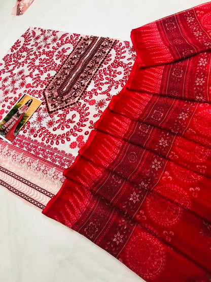 MB RED SNAKE LAWN - SR FABRICS