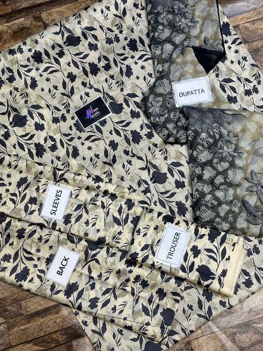 MB SKIN B LEAVES PRINTED LAWN - SR FABRICS