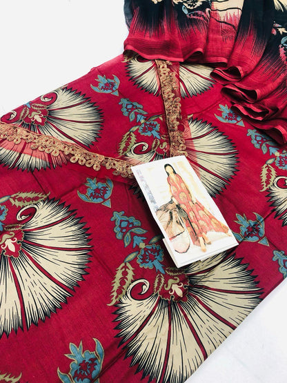 MB SKIN WINE DIGITAL LAWN - SR FABRICS