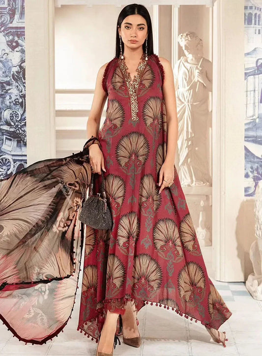 MB SKIN WINE DIGITAL LAWN - SR FABRICS