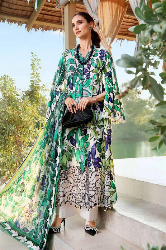 MB W - LEAVES DIGITAL LAWN - SR FABRICS