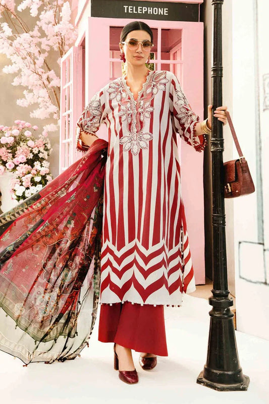 MB W - RED LINES LAWN - SR FABRICS