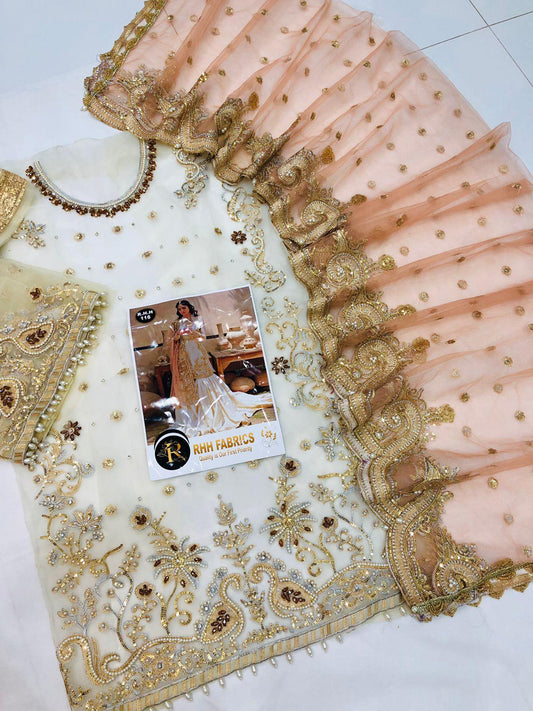 NAMEERA GARARA OFF WHITE - SR FABRICS