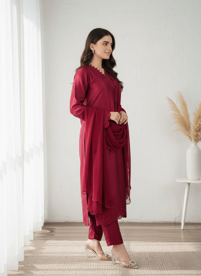 MAHROON 004 ZINDA SILK PRET