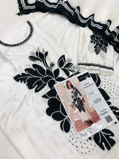 NOMI ANSARI WHITE SILK DRESS - SR FABRICS